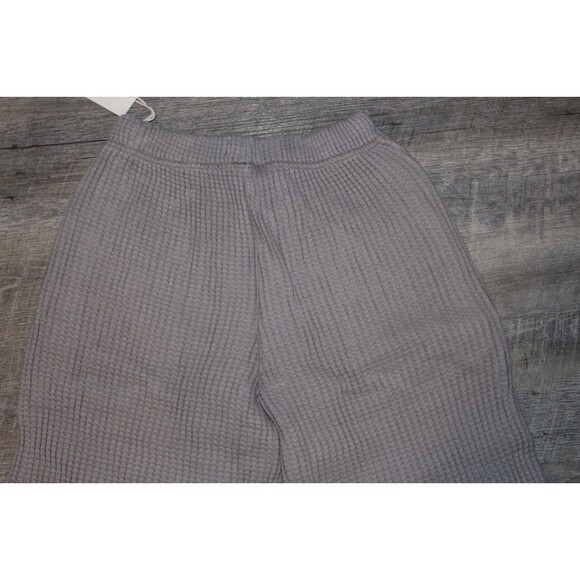 MATE THE LABEL WOMEN'S ORGANIC COTTON WAFFLE KNIT WIDE LEG PANTS NWT GRAY - Picture 7 of 7